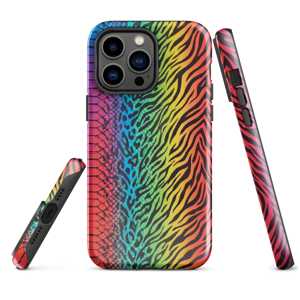 Vibrant Rainbow Snake Skin Leopard & Zebra Print Case for iPhone®