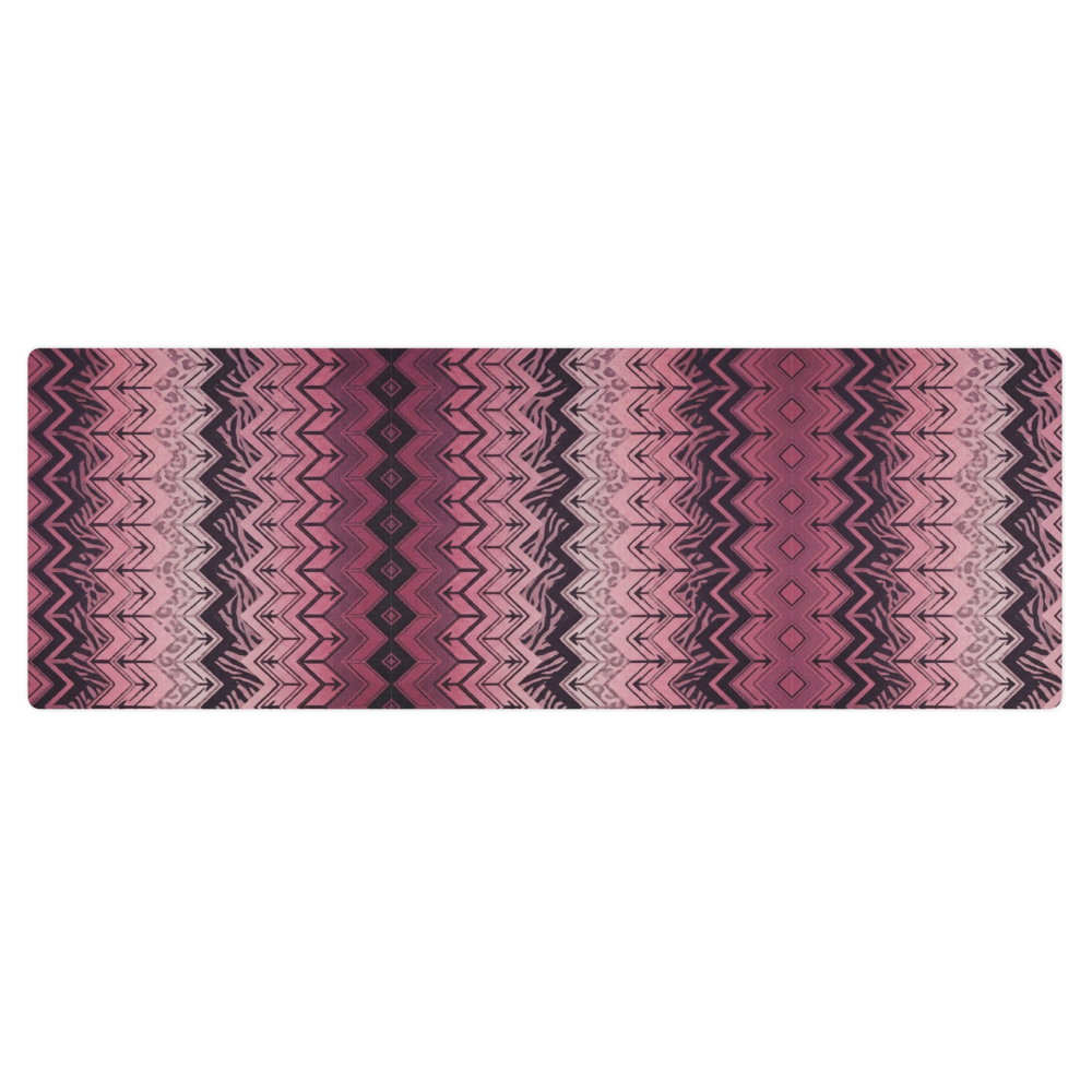 Pink Zebra & Leopard Chevron Print Yoga Mat