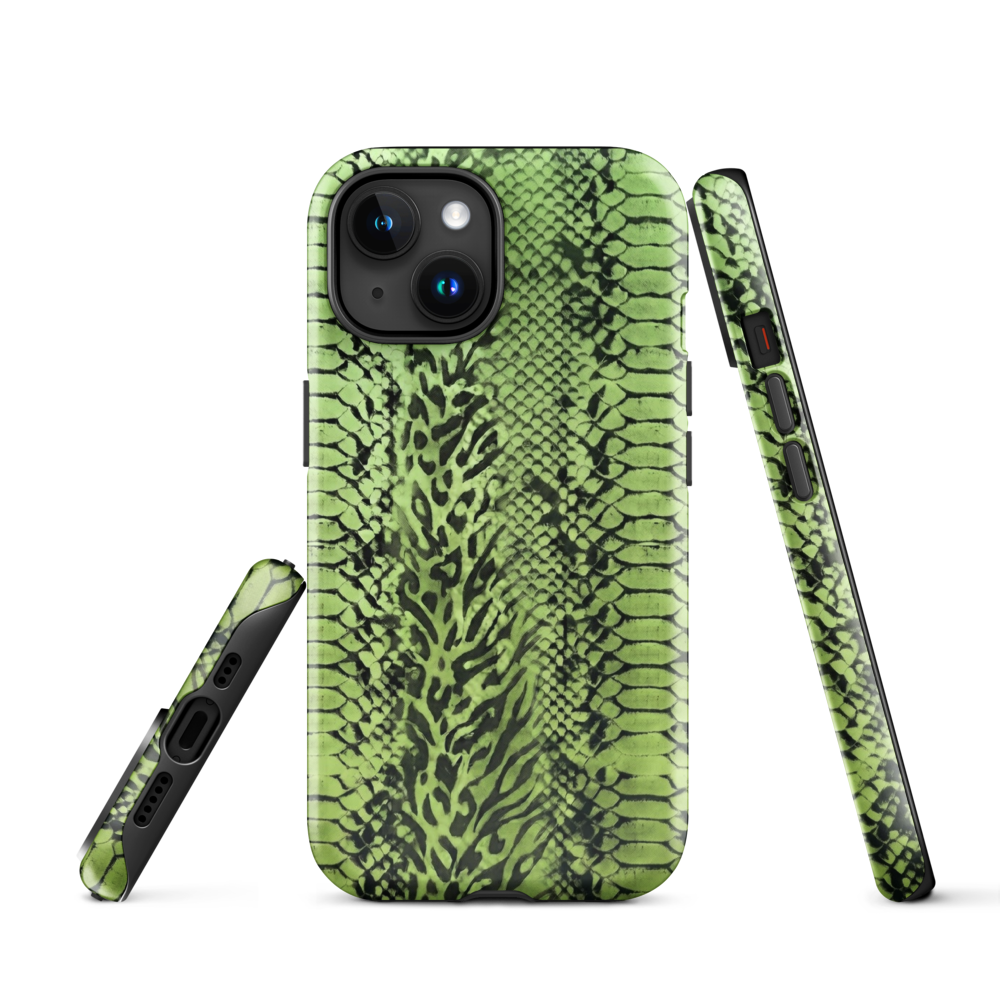 Green Snake Skin & Leopard Print Tough Case for iPhone®