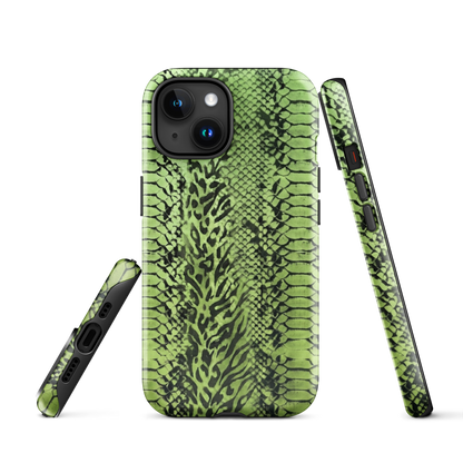 Green Snake Skin & Leopard Print Tough Case for iPhone®