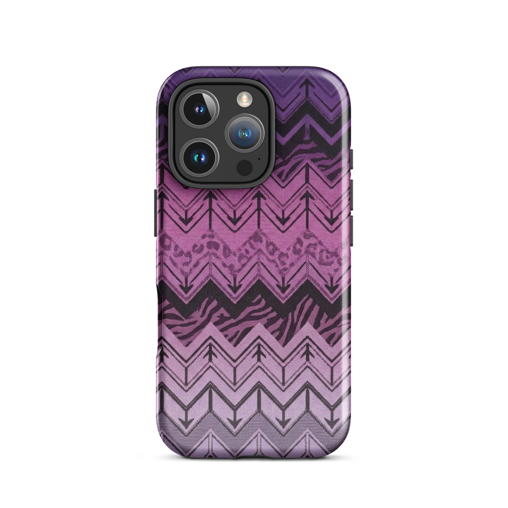 Purple Chevron Zebra & Leopard Print Tough Case for iPhone®