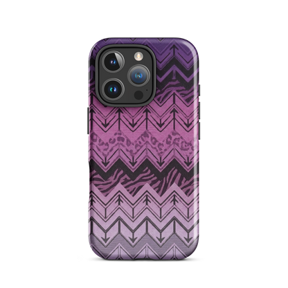 Purple Chevron Zebra & Leopard Print Tough Case for iPhone®