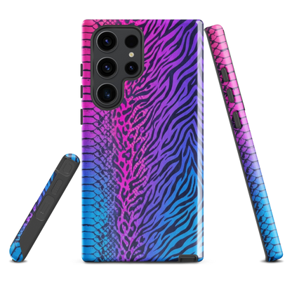 Hot Pink & Blue Snake Skin Zebra & Leopard Print Tough Case for Samsung