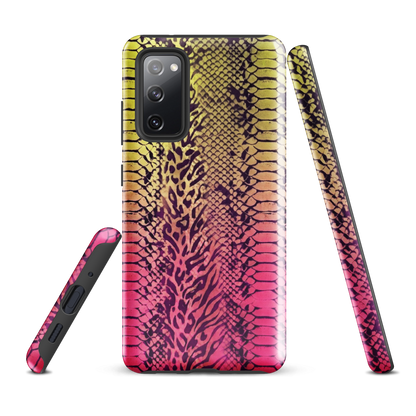 Yellow & Pink Snake Skin & Leopard Print Tough Case for Samsung