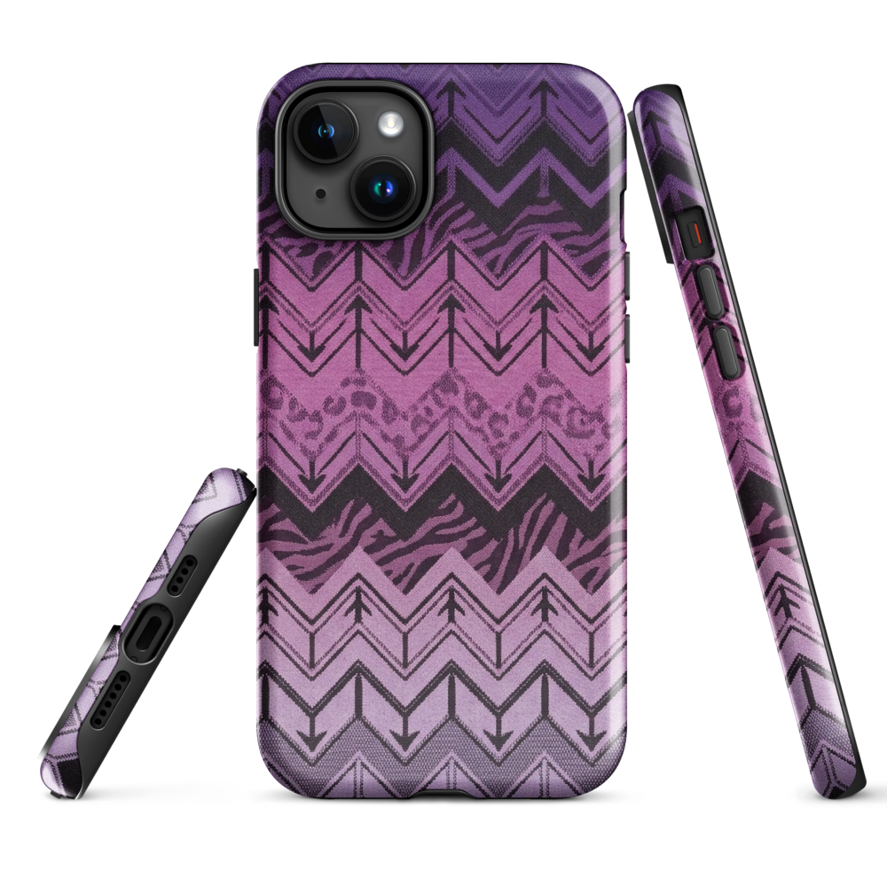 Purple Chevron Zebra & Leopard Print Tough Case for iPhone®