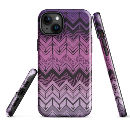 Purple Chevron Zebra & Leopard Print Tough Case for iPhone®