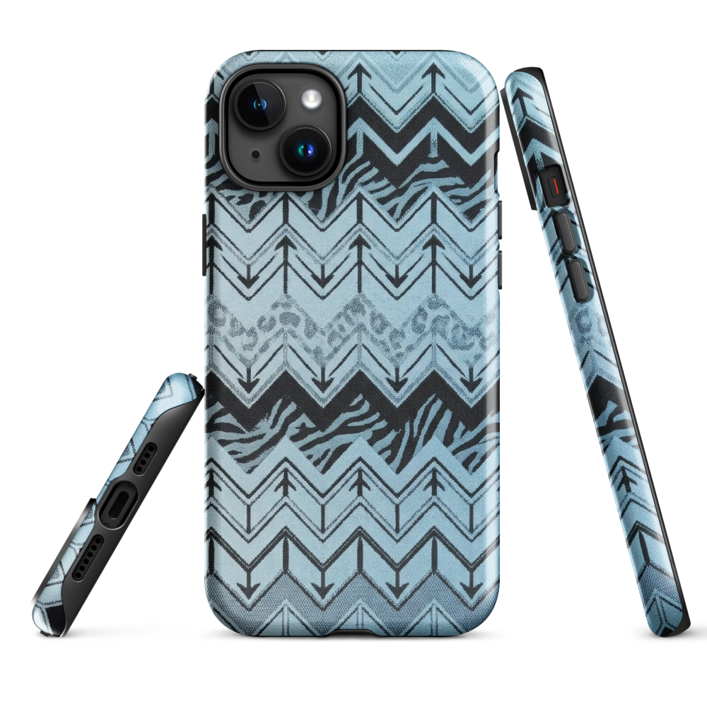 Blue Chevron Zebra & Leopard Print Tough Case for iPhone®