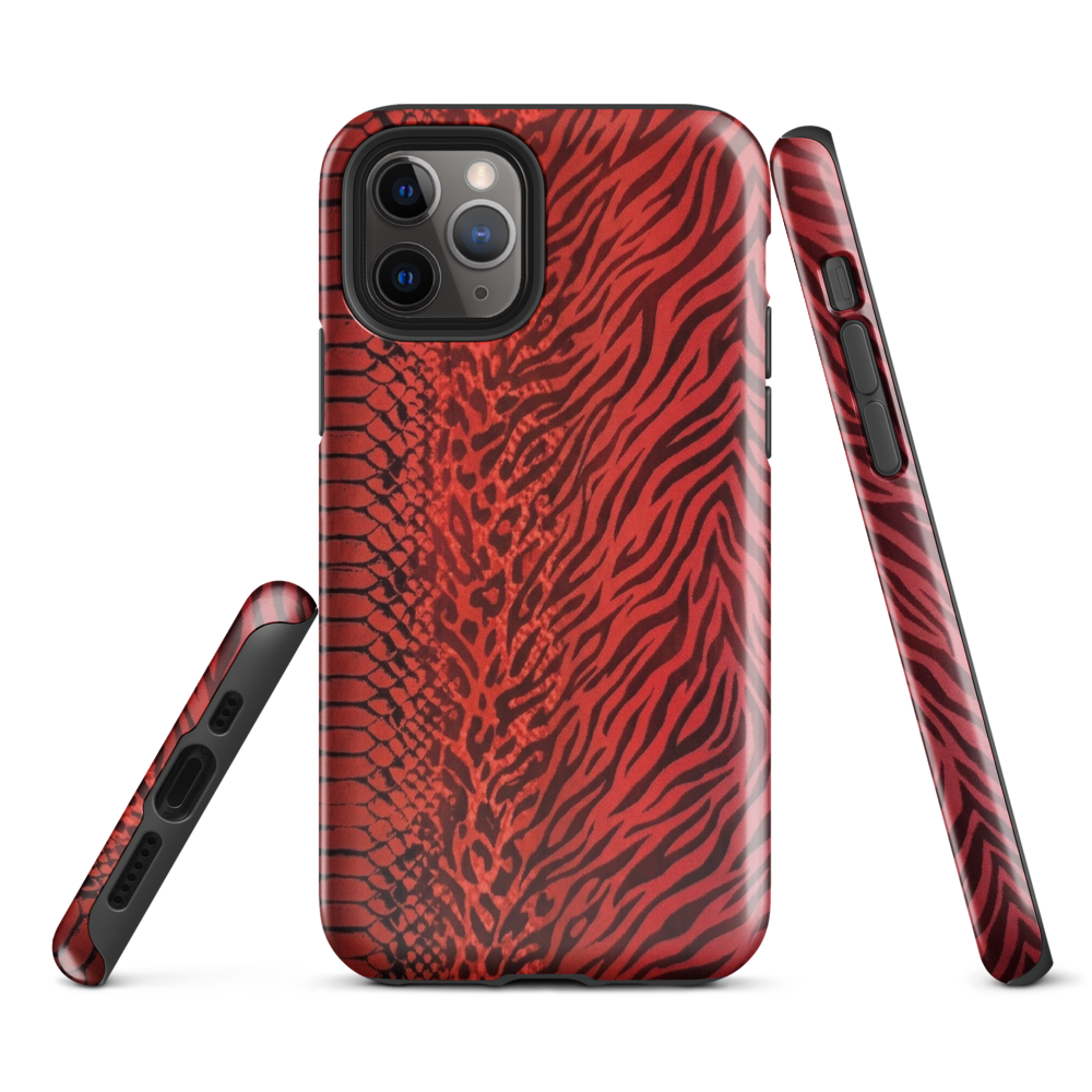 Red Zebra Snake & Leopard Print Tough Case for iPhone®