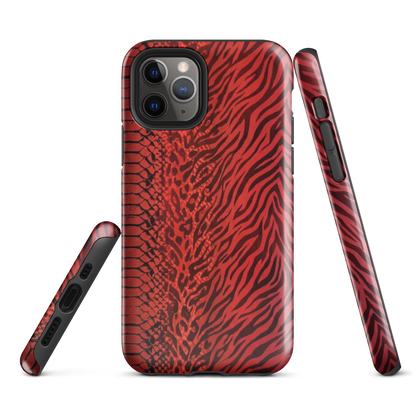 Red Zebra Snake & Leopard Print Tough Case for iPhone®