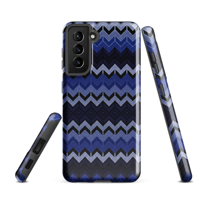 Blue Chevron Pattern Tough Case for Samsung