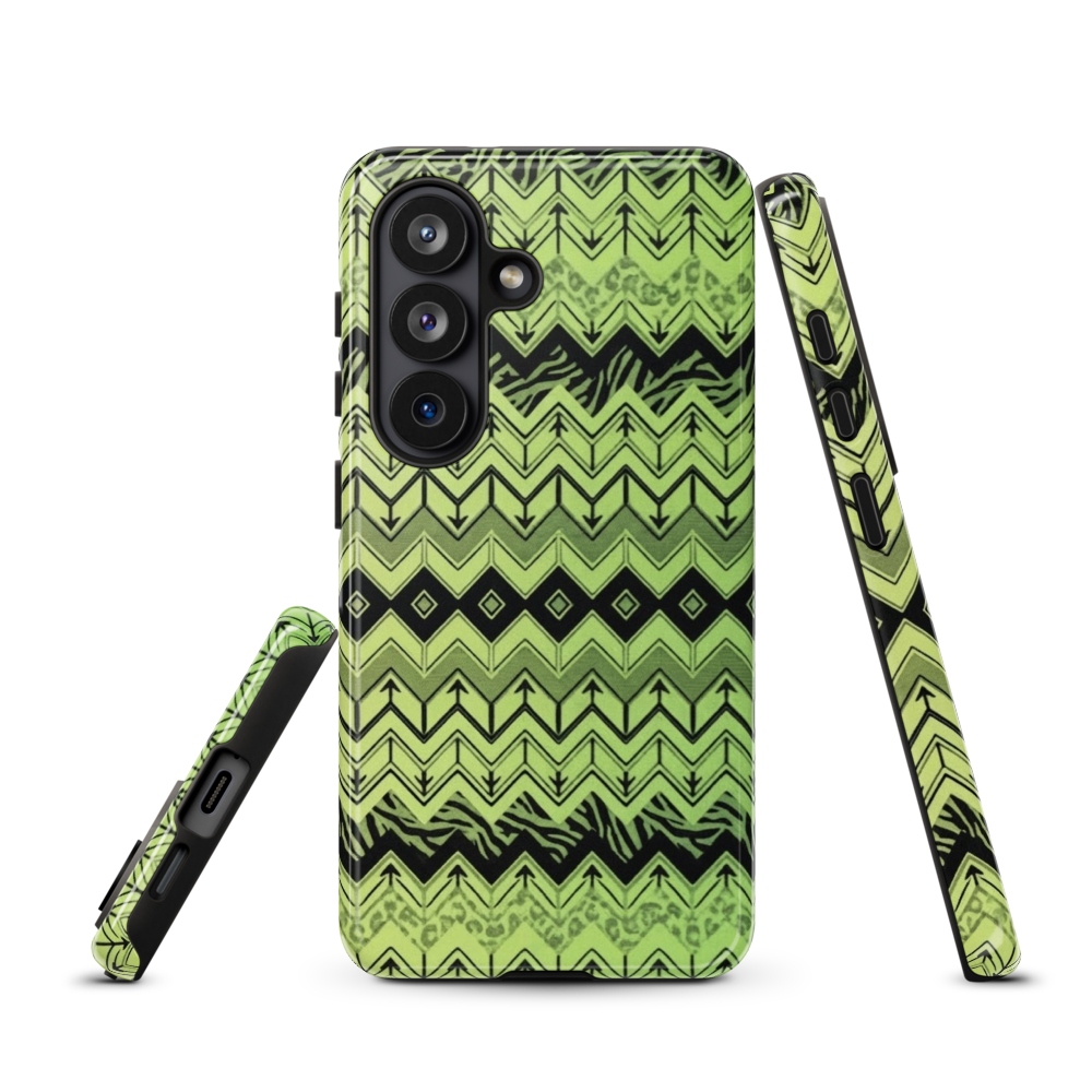 Lime Green Zebra & Leopard Print Chevron Tough Case for Samsung