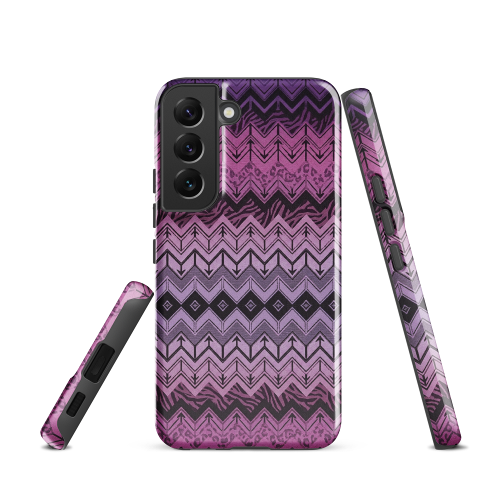 Purple Chevron Zebra & Leopard Print Tough Case for Samsung