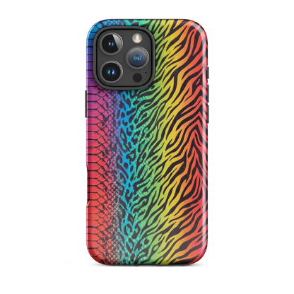 Vibrant Rainbow Snake Skin Leopard & Zebra Print Case for iPhone®