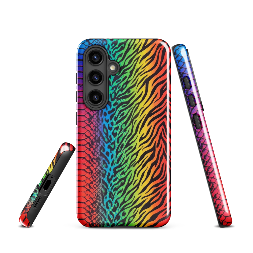 Vibrant Rainbow Snake Skin Zebra & Leopard Print Tough Case for Samsung