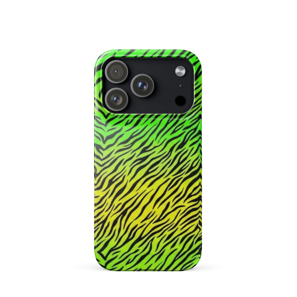 Green & Yellow  Zebra Print Snap Case for iPhone