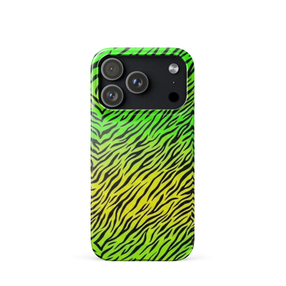 Green & Yellow  Zebra Print Snap Case for iPhone
