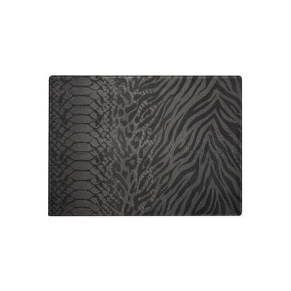 Gray & Black Zebra & Leopard Print Glass Cutting Board