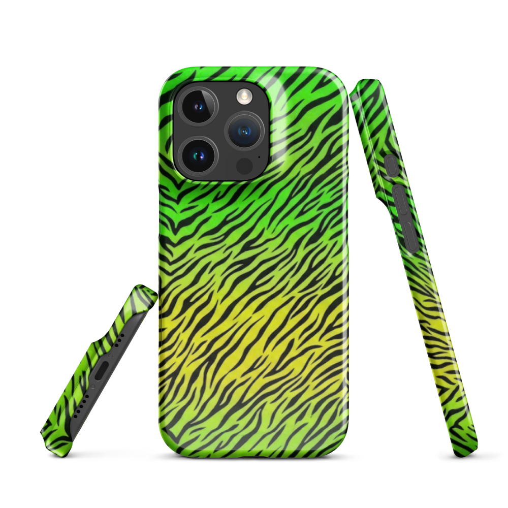 Green & Yellow  Zebra Print Snap Case for iPhone