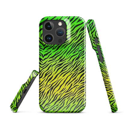 Green & Yellow  Zebra Print Snap Case for iPhone