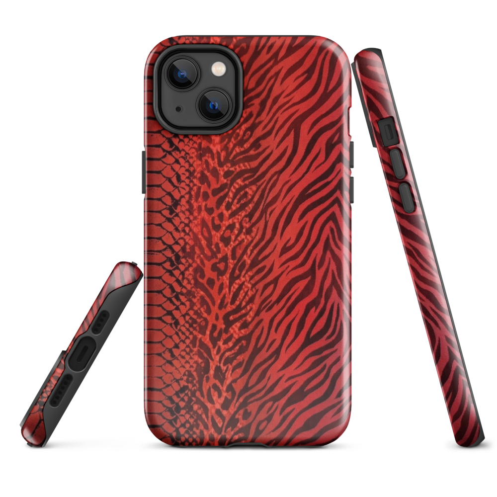 Red Zebra Snake & Leopard Print Tough Case for iPhone®