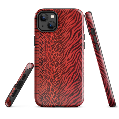 Red Zebra Snake & Leopard Print Tough Case for iPhone®