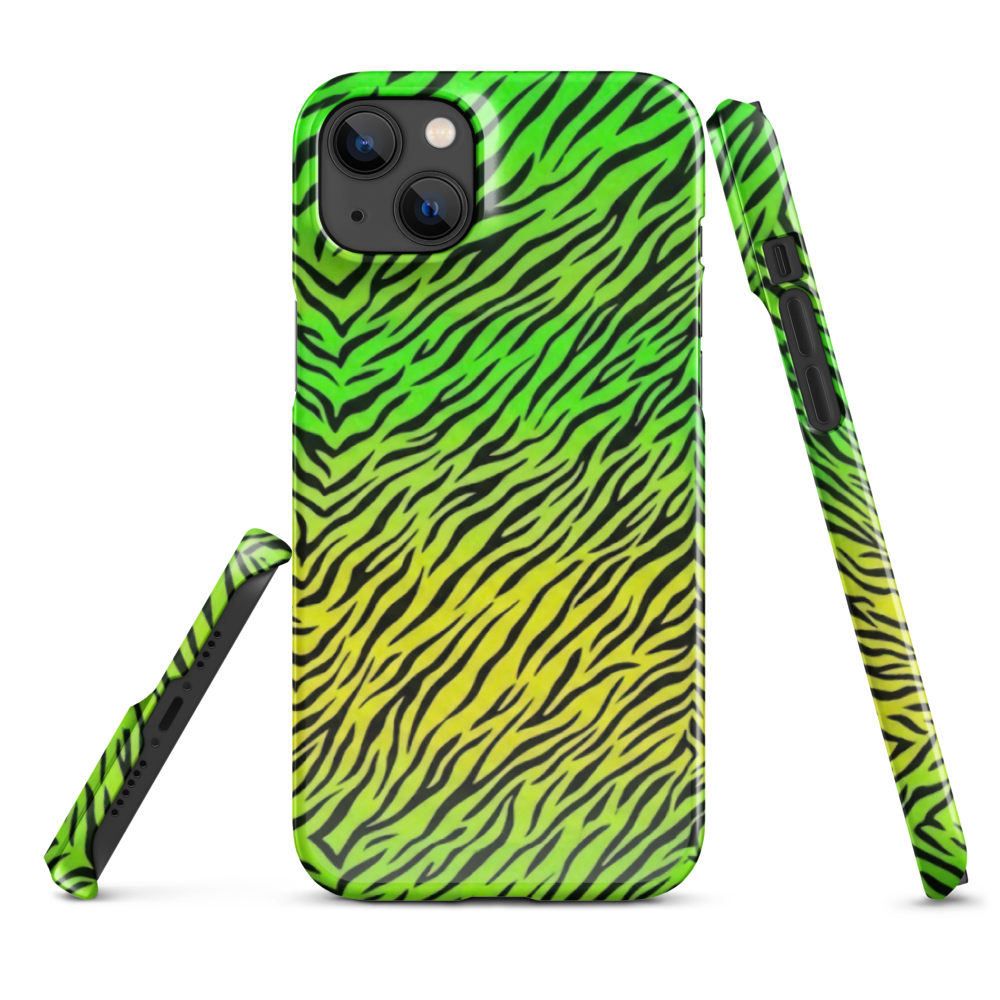 Green & Yellow  Zebra Print Snap Case for iPhone