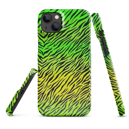 Green & Yellow  Zebra Print Snap Case for iPhone