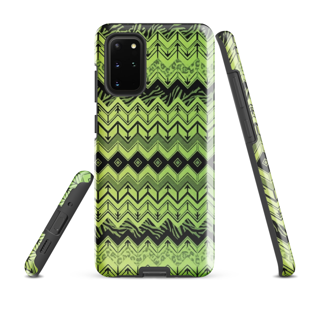 Lime Green Zebra & Leopard Print Chevron Tough Case for Samsung