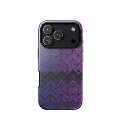 Purple to Blue Chevron Zebra & Leopard Print Tough Case for iPhone®
