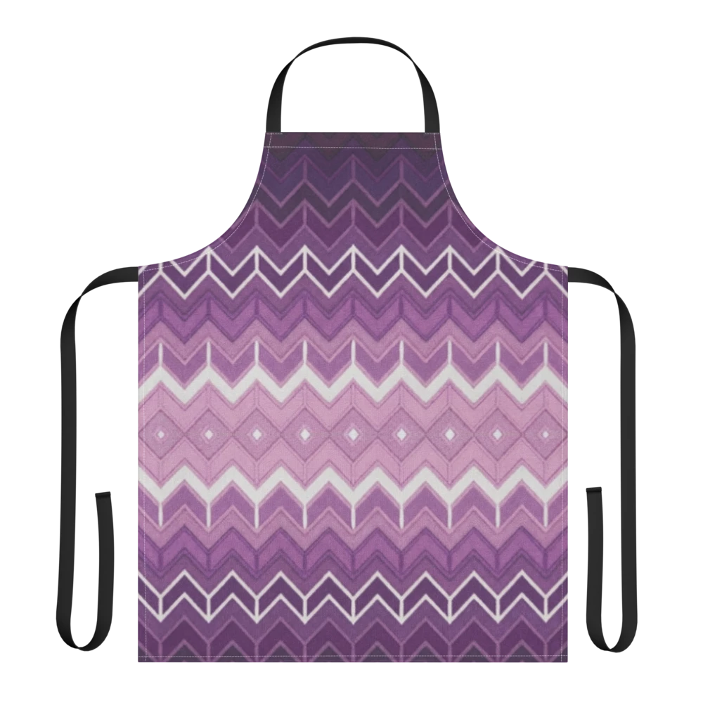 Purple Classic Chevron Strap Apron