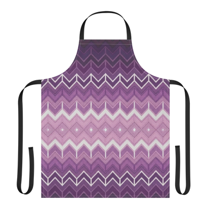 Purple Classic Chevron Strap Apron