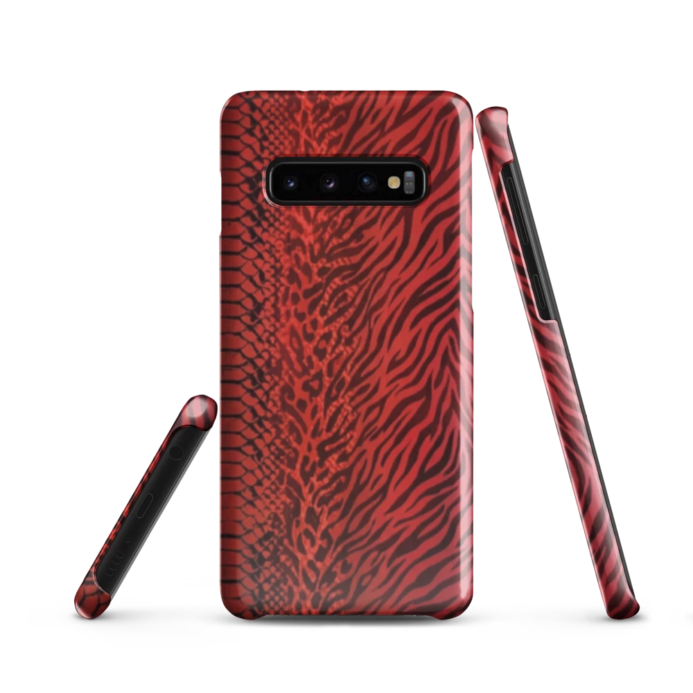 Red Zebra Snake & Leopard Print Snap Case for Samsung
