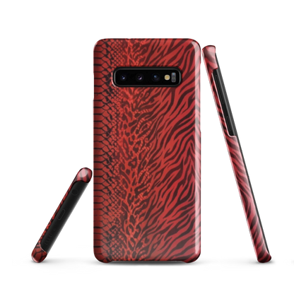Red Zebra Snake & Leopard Print Snap Case for Samsung
