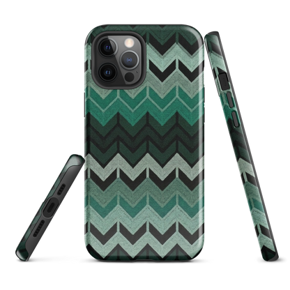 Green Chevron Tough Case for iPhone®