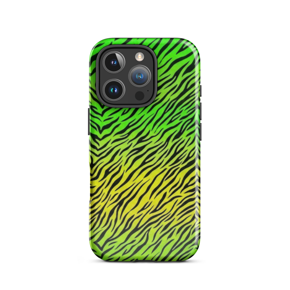 Green & Yellow  Zebra Print Tough Case for iPhone®