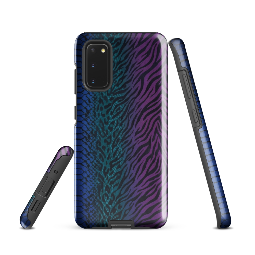 Blue to Purple Dark Snake Zebra & Leopard Print Tough Case for Samsung