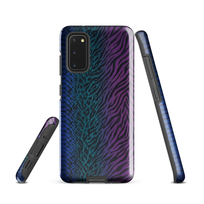 Blue to Purple Dark Snake Zebra & Leopard Print Tough Case for Samsung