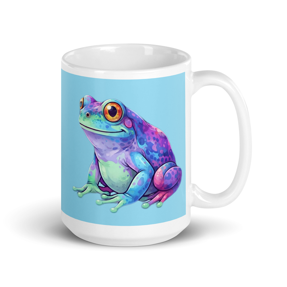 Colorful Frog White Glossy Mug