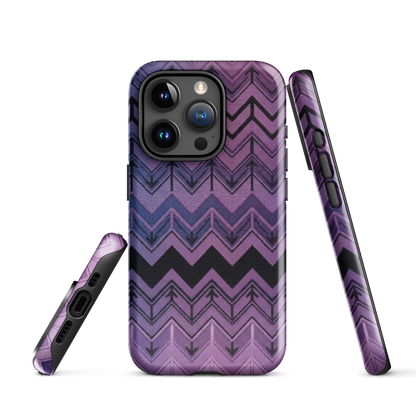 Purple Chevron & Blue Pattern Tough Case for iPhone®