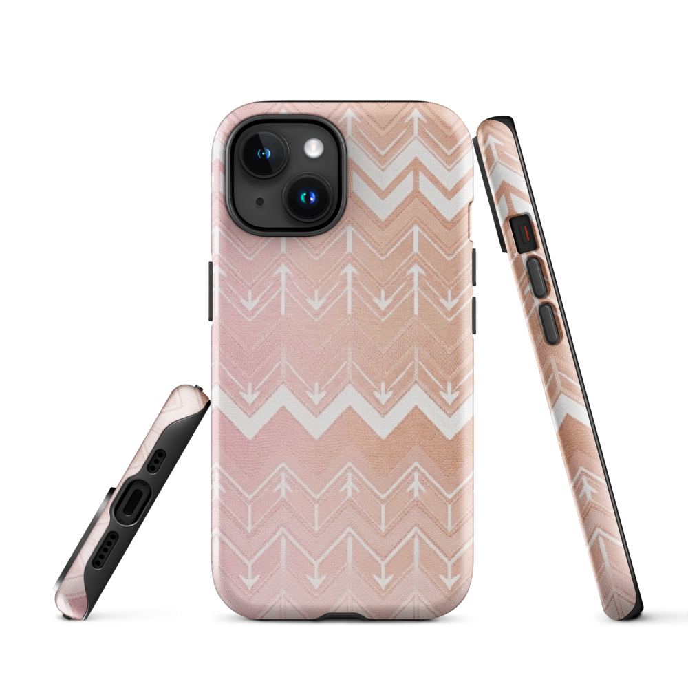 Rose & Brown Chevron Pattern Tough Case for iPhone®