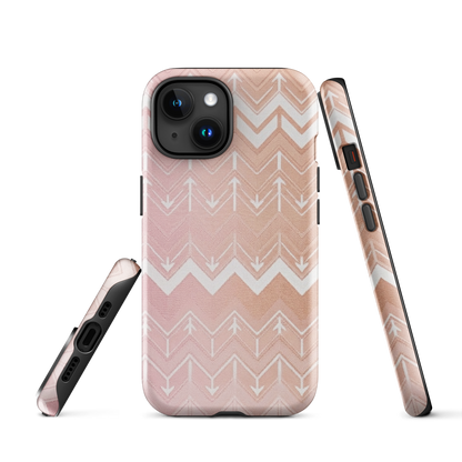Rose & Brown Chevron Pattern Tough Case for iPhone®