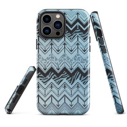 Blue Chevron Zebra & Leopard Print Tough Case for iPhone®