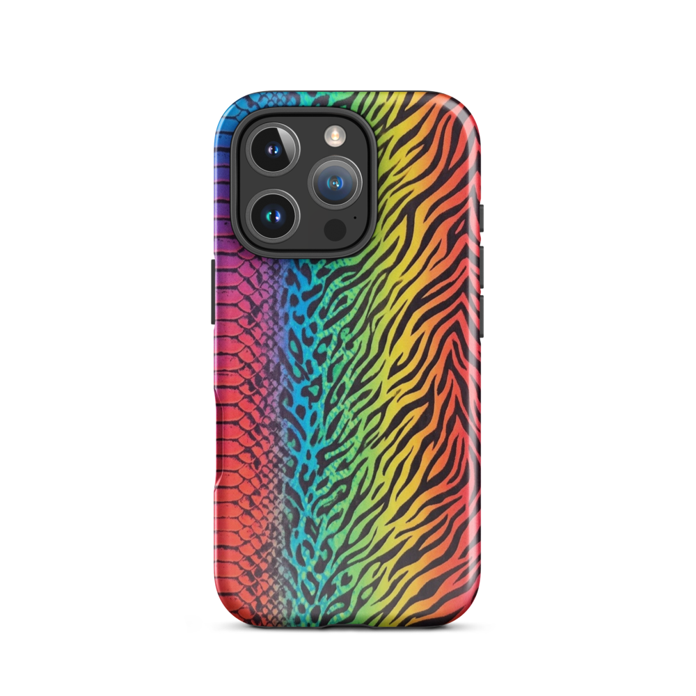 Vibrant Rainbow Snake Skin Leopard & Zebra Print Case for iPhone®