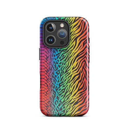 Vibrant Rainbow Snake Skin Leopard & Zebra Print Case for iPhone®