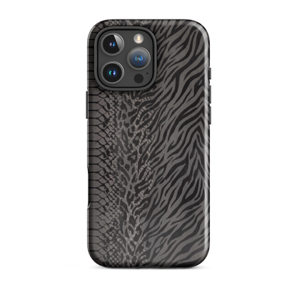 Dark Gray Zebra Print y2k inspired Tough Case for iPhone®