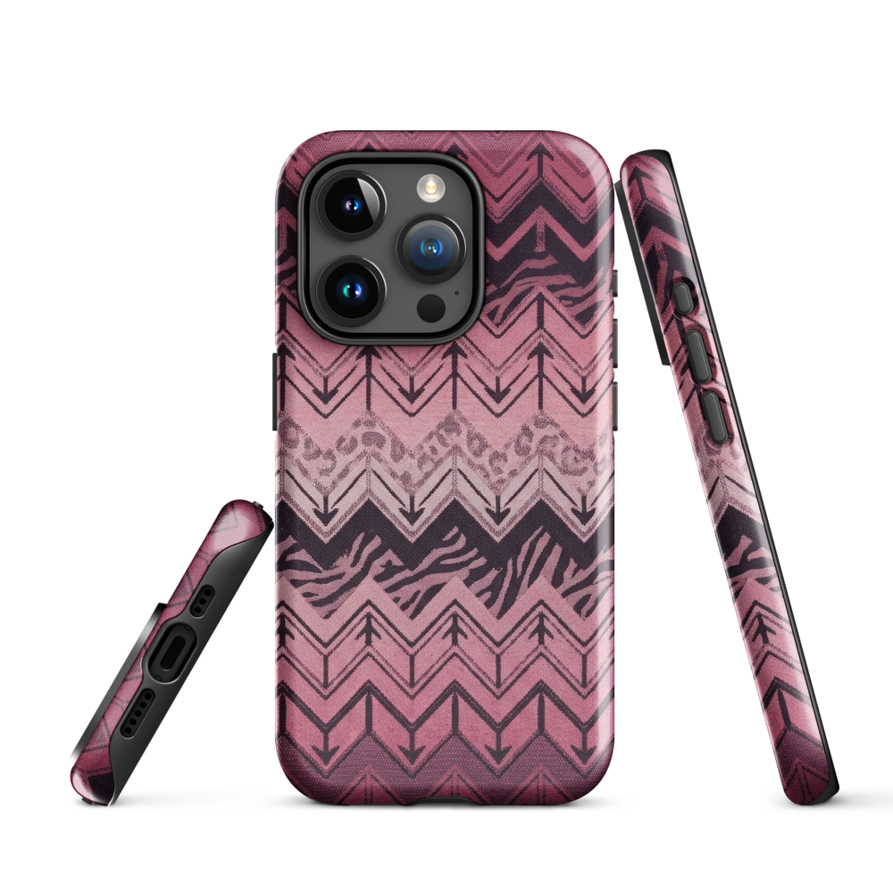 Pink Chevron Zebra & Leopard Print Tough Case for iPhone®