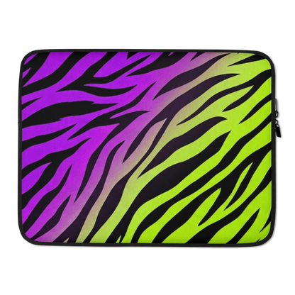 Neon Purple & Green Zebra Print Laptop Sleeve