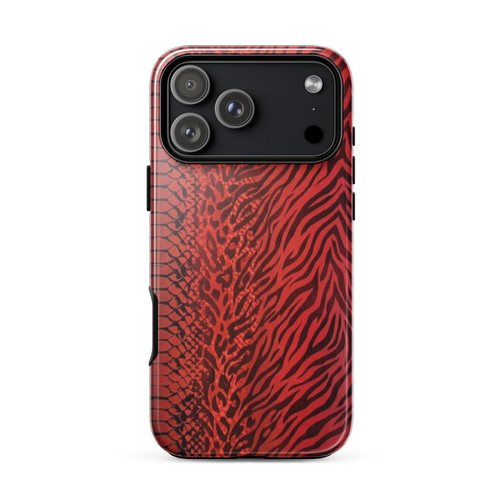 Red Zebra Snake & Leopard Print Tough Case for iPhone®