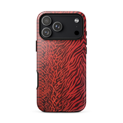 Red Zebra Snake & Leopard Print Tough Case for iPhone®