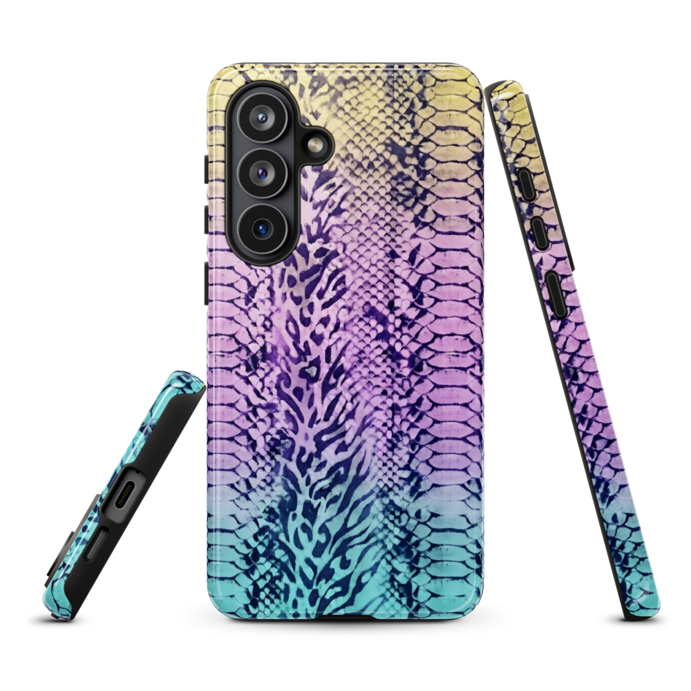 Faded Rainbow Snake Skin Zebra & Leopard Print  Tough Case for Samsung